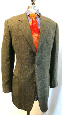 CORNELIANI Mens Sport Coat Jacket MADE IN ITALY 42L 3 Button BRWON WEAVE WOOL* - Image 1 of 4