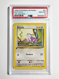 PSA 10 Gem Mint 1st Edition Rattata 1999 Pokemon Base Set SPANISH #61 - Picture 1 of 6