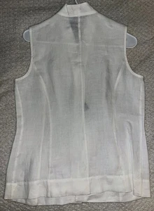 Chaleco Esmoquin Brooks Brothers Mujer, 100% Lino Irlandés Blanco Talla 14 - Imagen 1 de 9