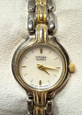 Reloj Citizen De Colección Mujer Cuarzo Oro Tono Plata Pulsera Japón 5920-S57308 Leer Foto 1 de 4