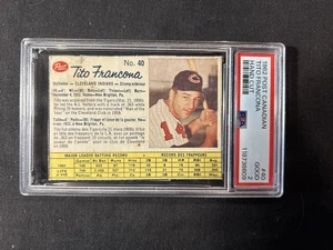 1962 Post Canadian Hand Cut grade 2 #40 Tito Francona - Picture 1 of 2