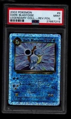 2002 POKEMON LEGENDARY COLLECTION #4 DARK BLASTOISE-REVERSE FOIL PSA 9 - Image 1 of 2