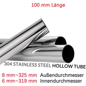 304 Edelstahl Rundrohr, Geländerrohr, Außendurchmesser 8mm-325mm, L:100mm - Bild 1 von 17