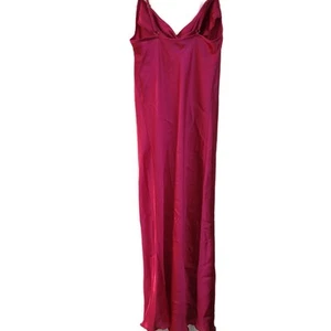 Vintage Bebe Sexy Sleeveless Square Neck Satin Slip Dress Magenta Extra Small - Picture 1 of 11