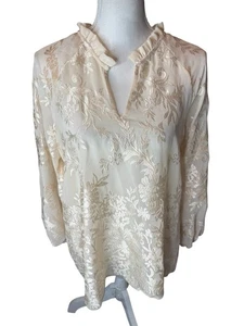 Weiche Umrandung Tresa transparente Spitze Tunika Bluse Fee Boho Landhaus Kern Gr. M Neu mit Etikett - Bild 1 von 6