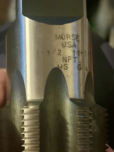 Morse USA 1-1/2"-11-1/2 NPT - 7 Flöte HS G Gewindebohrer. - Bild 1 von 16