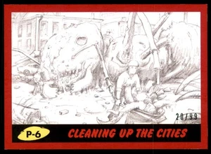 2017 Mars Attacks The Revenge Penciled Red #P6 Cleaning up the Cities /99 - Picture 1 of 2