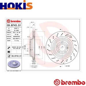 2x BRAKE DISC 09.B743.51 FOR MERCEDES-BENZ SL M 276.825 3.0L M 276.954 3.5L SL - Picture 1 of 7