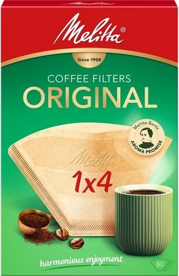 Melitta 6658076 Pack Original Size 1X4, 80, Filter Coffee Makers, Brown, Paper u - Image 1 of 4