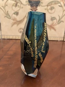 Eric Brakken Vase Glasshouse Studio Art Metallic Fused Hand Blown Sommerso Glass - Picture 1 of 12
