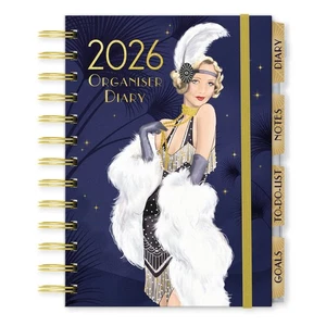 2026 Art Deco Weekly Organiser Diary Spiral Bound   NEW *FREE P&P* - Picture 1 of 1