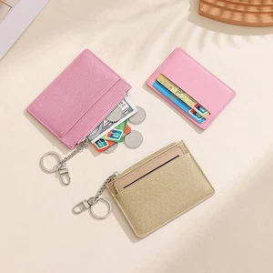 With Keychain Card Holder Multi-card Slot Coin Purse New Card Case Universal - Picture 1 of 15