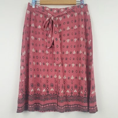 Fat Face Skirt Womens UK 12 Red Mina Rustic Aztec Jersey Casual Summer Boho - Image 1 of 4