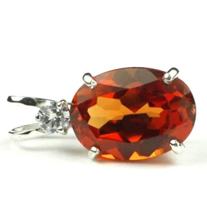 PADPARADSCHA CZ Sterling Silver Ladies Pendant Handmade • SP019 - Picture 1 of 4