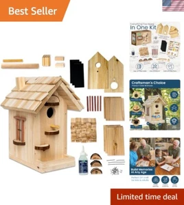 Premium Wooden Bird House Kit - Build it Yourself Birdhouse - Birdhouse Kits - Picture 1 of 7