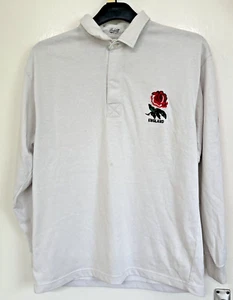 Bukta England Rugby Long Sleeve Polo Shirt Jersey Size Medium - Picture 1 of 9