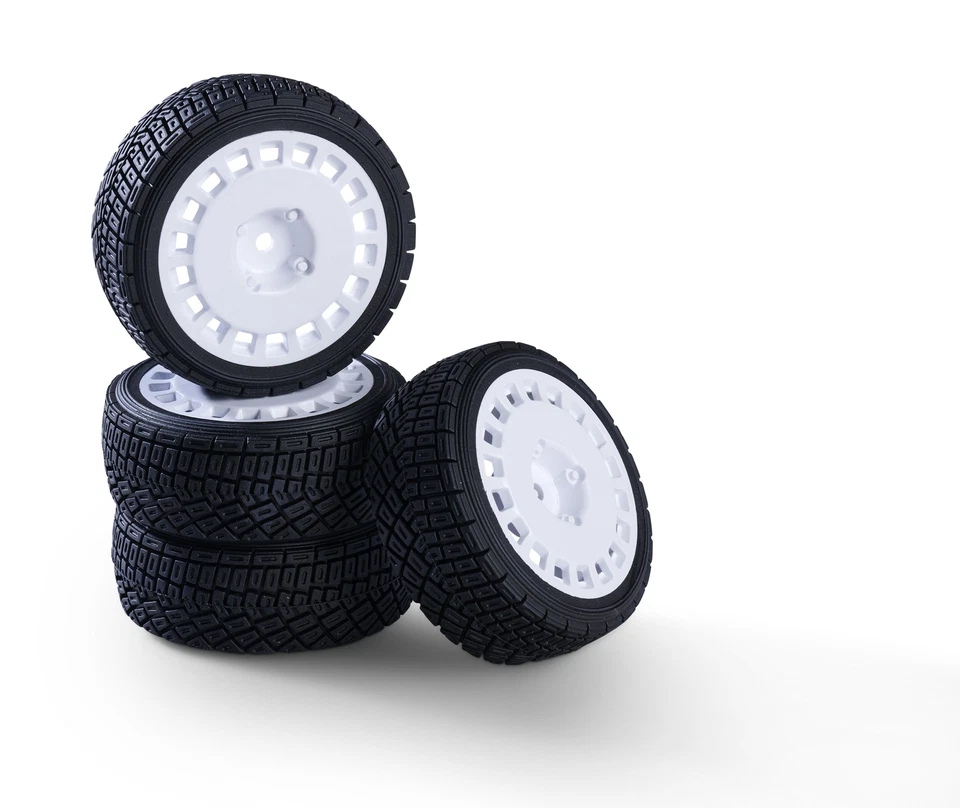 Räderset Rallye Design Weiß 26mm für 1 10 RC Cars Carson 500900197