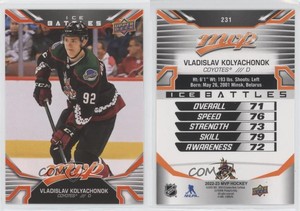 2022-23 Upper Deck MVP Ice Battles Vladislav Kolyachonok SP #231 Rookie RC