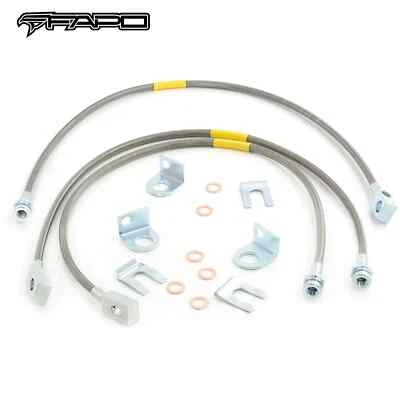 Líneas de freno extendidas delanteras + traseras FAPO 4-6" para Jeep Wrangler TJ YJ XJ 1987-2006 Foto 1 de 4