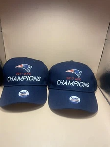 NFL Football New England Patriots Black 2017 AFC Champions. Adjustable Hates 2x - Picture 1 of 2