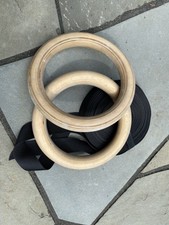 ROGUE Fitness Wood Gymnastic Olympic Rings + Long ROGUE Adjustable Straps