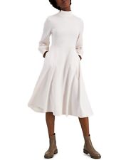 MSRP $110 Alfani Petite Mock-Neck Fit & Flare Dress Size Petite Large (DEFECT)