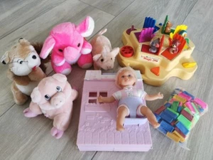 Konvolut Spielzeug Spielsachen Miracle Baby Puppe Haus Kuscheltier Magic Zoo - Bild 1 von 17