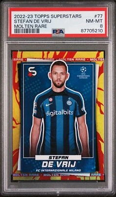 2022-23 Topps UEFA Club Competitions Superstars - #77 Stefan de Vrij PSA 8 - Image 1 of 2