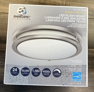 Energetic Lighting 14" Double Ring LED Dimmable Flush Mount Ceiling Light 24W - Picture 1 of 6