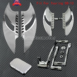 Chrome Floorboards Foot Rests Shift Lever Brake For Harley Electra Glide 08-13 - Picture 1 of 11