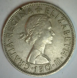 1962 Great Britain Copper Nickel 1/2 Crown Coin Almost Uncirculated Elizabeth II - Picture 1 of 2
