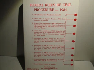 Federal Rules of Civil Procedure - 1984 - Imagen 1 de 7