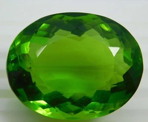 AAA+ 76.15 Ct. Large Green Peridot Emerald Cut Loose Gemstone for Ring & Pendant - Picture 1 of 9