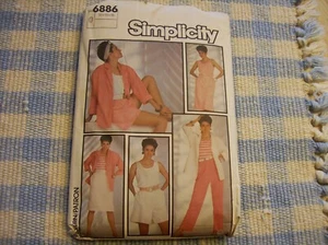 VINTAGE SIMPLICITY PATTERN - UNCUT, NEVER USED -MISSES' SIZE 12,14,16  - #6886 - Picture 1 of 2