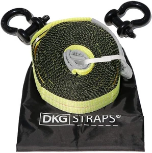 3" x 20' Extra Heavy Duty 2-PLY Recovery Tow Strap 2 Shackles and Storage Bag - Bild 1 von 10