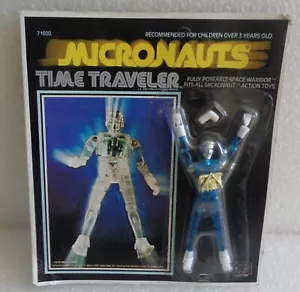 NEW MINT ON CARD MOC VINTAGE MEGO 1976 MICRONAUTS TIME TRAVELER CLEAR BLUE - Picture 1 of 7