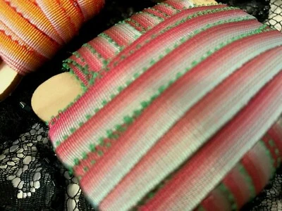 picot edge ombre ribete cinta abigarrada 1/4" fabricación de flores 1yd hecho en Francia Foto 1 de 3