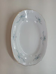 Vintage Chodziez Blue Floral Bone China 13" Serving Platter - Picture 1 of 14