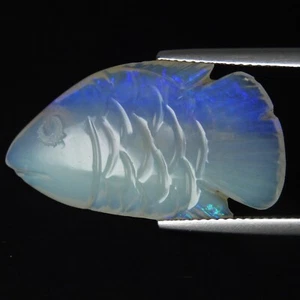 Piedra preciosa tallada de peces ópalo blanco australianos sin calefacción juego de colores naturales de 9,53 quilates - Imagen 1 de 4