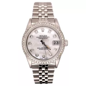 Rolex Midsize 31mm Datejust 2ct Diamonds White MOP Dial Steel Jubilee Auto Watch - Picture 1 of 10