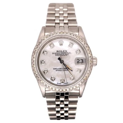 Rolex Midsize 31mm Datejust 2ct Diamonds White MOP Dial Steel Jubilee Auto Watch - Image 1 of 4