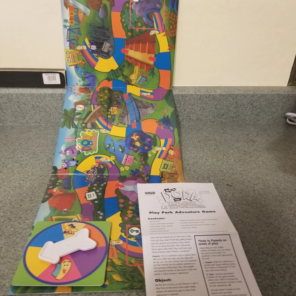 DORA PLAY PARK ADVENTURE GAME Replacement  Parts -- Instructions, Board, Turner - Image 1 of 1