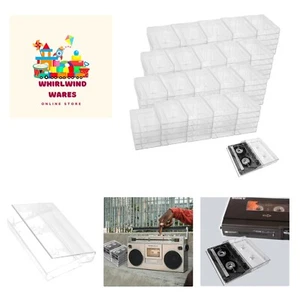 100 Pack Cassette Tape Cases-Clear Plastic Storage-Audio-No Scratch/Dirt - Picture 1 of 7