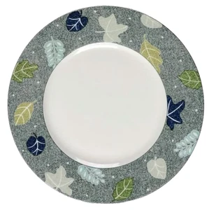 4 salad dessert PLATES / MIKASA Leaf Poetry HK719 FINE CHINA / blue gray green - Picture 1 of 5
