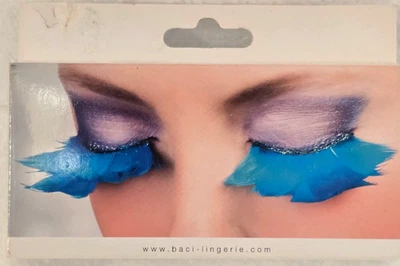 BLUE GLAMOUR FEATHER EYELASHES, by Baci #638 - Image 1 of 2