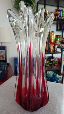Große Glas Vase - MURANO - dekoratives Designerobjekt - Höhe 31,5 cm - 0,9 kg - Bild 1 von 4