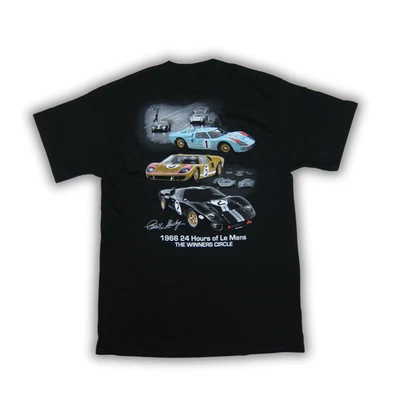 Ford Shelby Logo GT40 1966 Le Mans Cars Cotton T-Shirt Black Official Licensed - Image 1 of 4