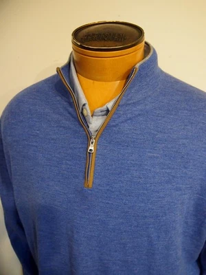 Peter Millar Crown Crafted Excursionist Flex 1/4 Zip Sweater NWT XXL $350 Blue - Image 1 of 4