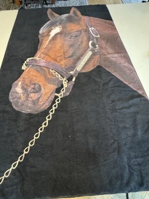 Toalla de playa vintage Y2K 2000 Copa imagen caballo grande LEER Foto 1 de 4