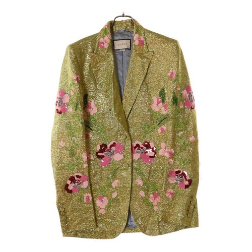 GUCCI Spangle giacca sartoriale paillettes impreziosita 2b giallo 492733 Z403H usata dfd
